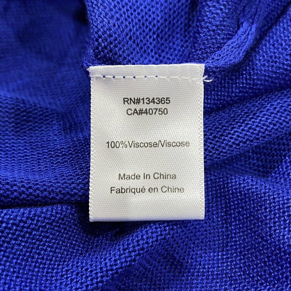 David Meister Shirt Women's 1X Blue Sweater Asymmetric Short Sleeve Tunic - Picture 5 of 9